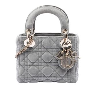 Dior Pre-owned Lady Dior Mini Bag - Dames - Vintage Mini Tas - Grijs - ONE Size - Leer - Vintage