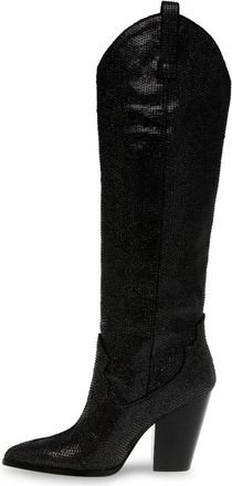 Steve Madden Over-knee Cowboylaarzen - Dames - Cowboylaarzen - Zwart - 36 EU - Leer - Schoenen