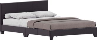 Home Discount Victoria Double Upholstered Bed with Gel Memory Foam Pocket Spring Mattress, Dark Grey Linen