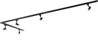 QAZQA Sistema de riel moderno con 5 focos monofásico negro