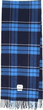 Ader Error Logo Patch Check Scarf - Heren - Wintersjaals - Blauw - ONE Size - Wol - Accessoires