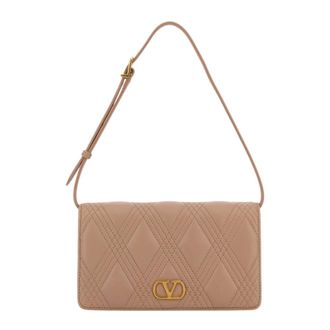 Valentino Garavani Shoulder Bags, female, Beige, Size: ONE SIZE Quiltie 67 Mini Shoulder Bag