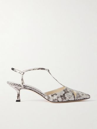 Manolo Blahnik Décolleté Slingback Cut-out In Elafe Turgimod 50 - Neutri