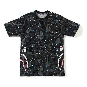 A Bathing Ape Space Camouflage Side Shark T-Shirt Black 1F30-109-004