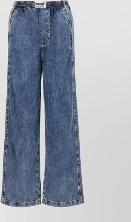 Moschino embroidered denim wide-leg trousers