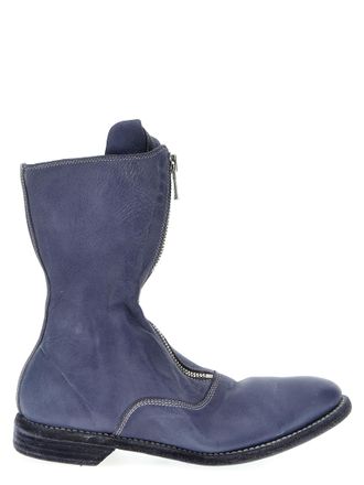 Guidi Purple Leather Ankle Womens Boots