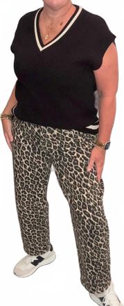 Flying Monkey Kate Barrel Leg Jeans In Leopard