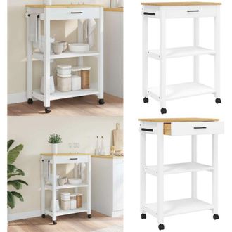 vidaXL Carrello da Cucina MONZA 60x40x88,5 cm in Legno Massello di Pino - Carrello da cucina - Carrello da cucina in pino