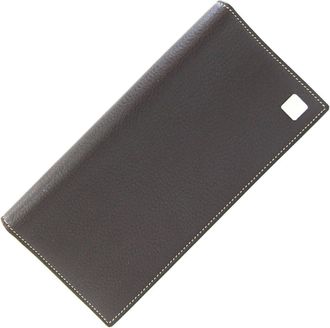 Cartier Dark Brown Leather Long Wallet (Bi-Fold) (Pre-Owned)