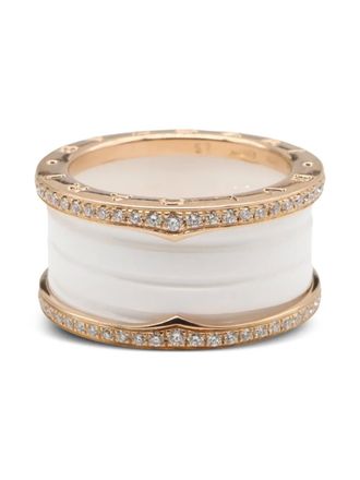 Bulgari Anello B-zero1 in oro rosa 18 carati con diamanti anni 2010