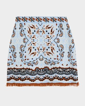 Cara Cara Lindy Jacquard Knit Wool-Blend Mini Skirt