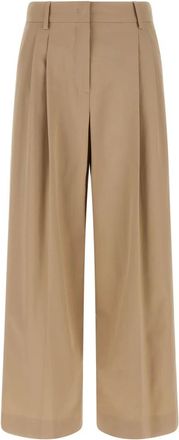 Max Mara Vettura Broeken - Dames - Broeken - Beige - Maat: XS Katoen