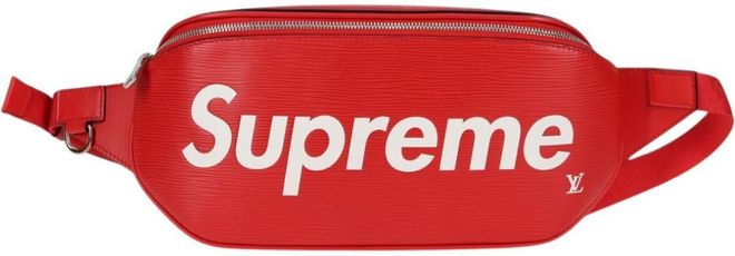 Louis Vuitton X Supreme Waist Epi Leather Red Leather Handbag (Pre-Owned)