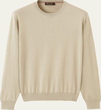 Loro Piana Mens Sottile Wool, Silk and Cashmere Crewneck Sweater