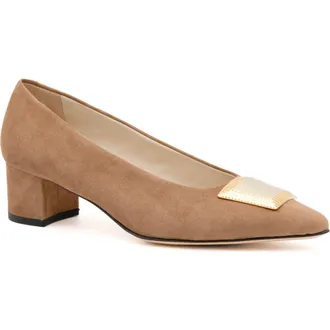 Amalfi By Rangoni Piramide Pointed Toe Pump in Toasted Cashmere Gold Ornament at Nordstrom, Size 7.5