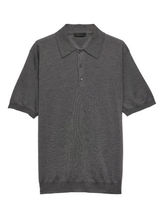 Prada knitted polo shirt - men - Silk/Cashmere - 46 - Grey