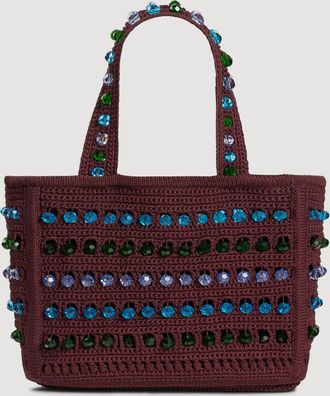 Sandro Beaded crochet bag