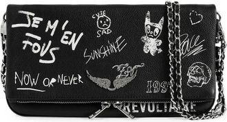 Zadig&Voltaire Rock Arty Tag Clutch - Dames - Schoudertassen - Zwart - ONE Size - Leer - Tassen