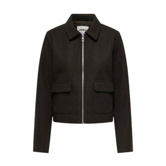Only Only - Onlvela Zip Short Jacket - Dames - Jassen - Bruin - Maat: S Viscose