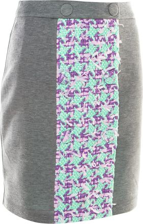 Moschino tweed-panel midi skirt - Grey