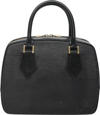 Louis Vuitton Sablon Black Leather Handbag (Pre-Owned)