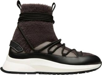 Bally Dalyla Cashmere and Leather Sneakers, Brand Size 35 ( US Size 4.5 )