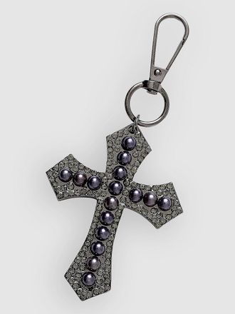 Ninth Hall Pearly Cross Bag Bag Charm zwart