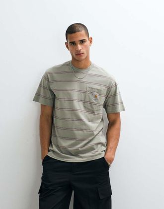 Carhartt Work in Progress Bert - T-shirt verde a righe