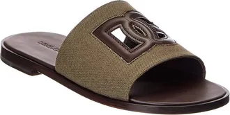 Dolce & Gabbana Canvas & Leather Slide