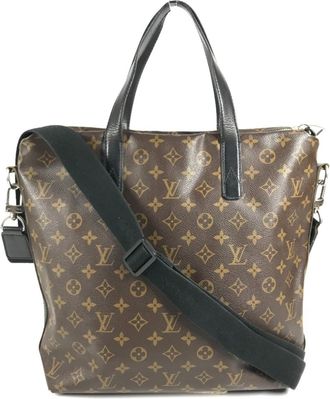 Louis Vuitton Monogram Macassar Black Brown Handbag Tote Bag (Pre-Owned)