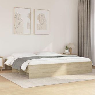 vidaXL Estructura De Cama Sin Colch&oacute;n Roble Sonoma 200x200 Cm Vidaxl
