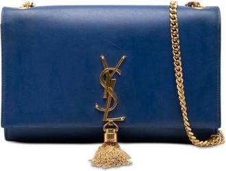 Saint Laurent Pre-owned Kate Shoulder Bag - Dames - Vintage Schoudertas - Blauw - ONE Size - Leer - Vintage