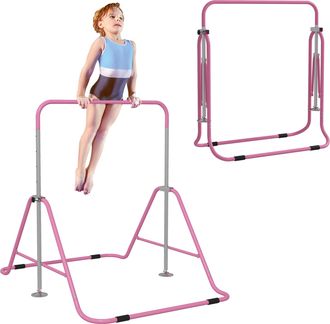 OEM Barra De Gimnasia Art&iacute;stica Plegable Altura Ajustable Equipo De Gimnasia Para Entrenamiento En Casa Rosa
