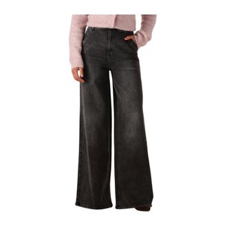 Janice Dames, Jeans, Zwart, Maat: W27 Katoen