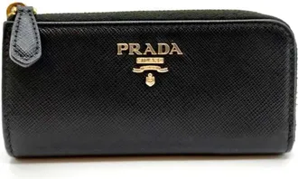 Prada Saffiano Black Saffiano Coin Purse/Coin Case (Pre-Owned)