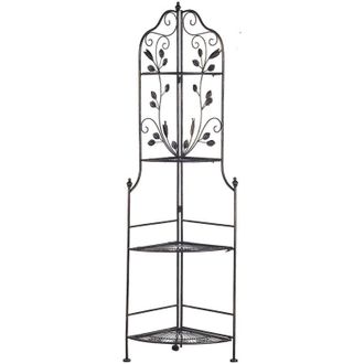 Beliani Scaffale da Giardino in Metallo stile Vintage color Nero Siderno
