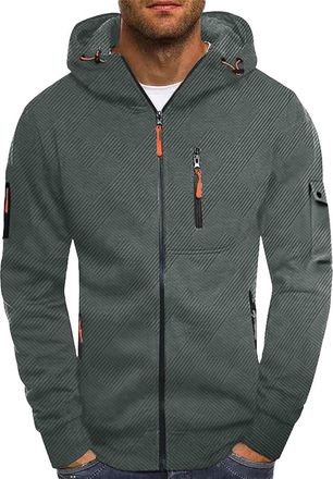 Generic Full Zip Up Mens Hoodies Fashion Casual Hoodie Half Zipper Hood Jumper Long Sleeve Sweatshirts with Multiple Pockets Stripes Graphic Fall Pullover Spo