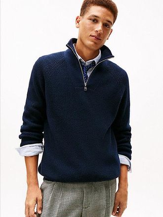 Tommy Hilfiger Fisherman Rib-Knit Relaxed Jumper With Wool