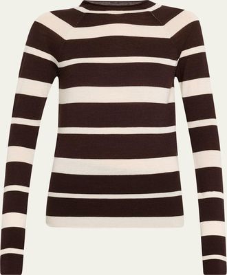 Proenza Schouler Gia Stripe Superfine Merino Wool Top