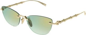 Gucci Cat-eye Zonnebril - unisex - Accessoires - Geel - Maat: 55 MM Nylon