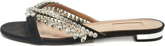 Aquazzura Sandali slides con cristalli - Nero