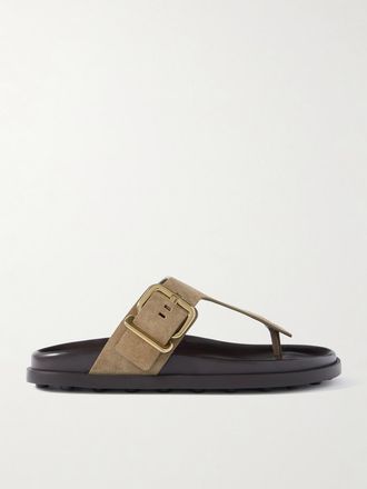 Tod's Sandali In Camoscio - Marrone