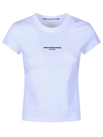 Alexander Wang Logo Print Minimalist Fitted T-Shirt