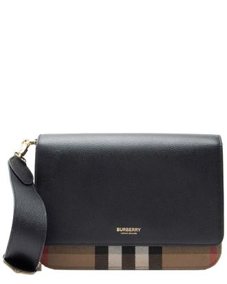Burberry Leather House Check Mackford Crossbody (Authentic Pre-Loved)
