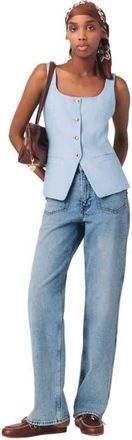 Maje Long tailored jacket in Blue Sky at Nordstrom, Size 38 Eu