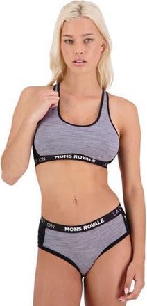 Mons Royale Sierra Sports Bra - Womens in Grey Heather/black at Nordstrom, Size X-Small