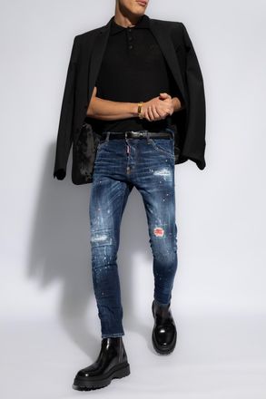 Dsquared2 Wool Polo Shirt, Mens, Black