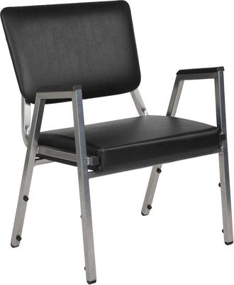 Flash Furniture 1000 lb. Rated Black Medical Reception Arm Chair with 3/4 Panel Back