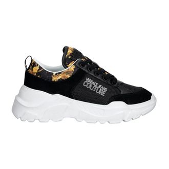 Versace Jeans Couture Schoenen, Heren, Zwart, 43 EU, Leer, Sneakers