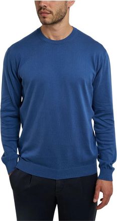 Daniele Fiesoli Round-neck Truien - Heren - Ronde hals truien - Blauw - XL - Katoen - Truien & Vesten